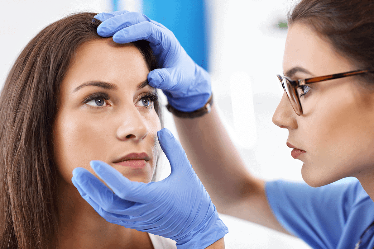 Detailed eye examination for vision health and eye care.