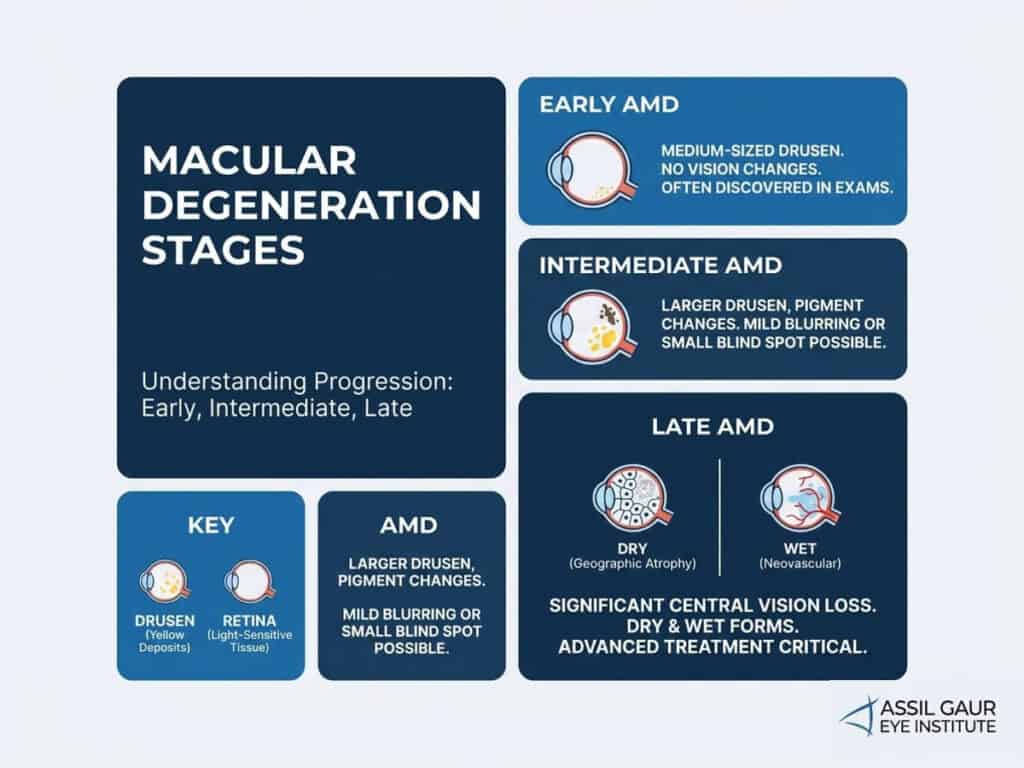 Eye examination methods for macular degeneration detection and assessment