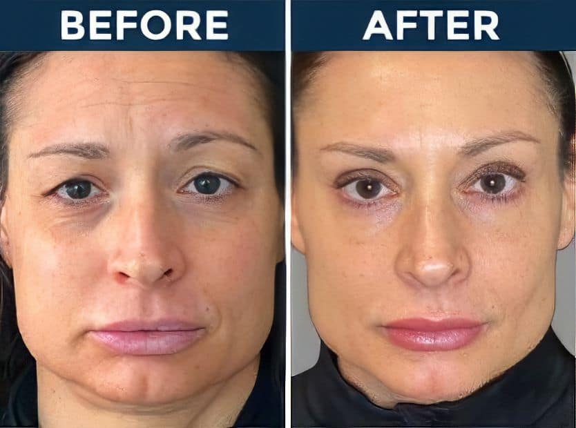 Before and after eyelid surgery results at Assil Gaur Eye Institute.