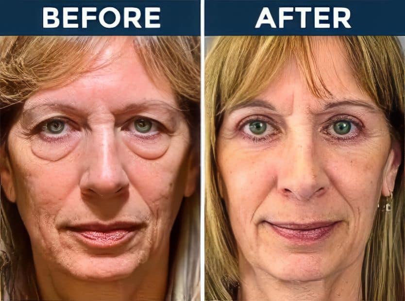 Before and after eyelid surgery results at Assil Gaur Eye Institute.