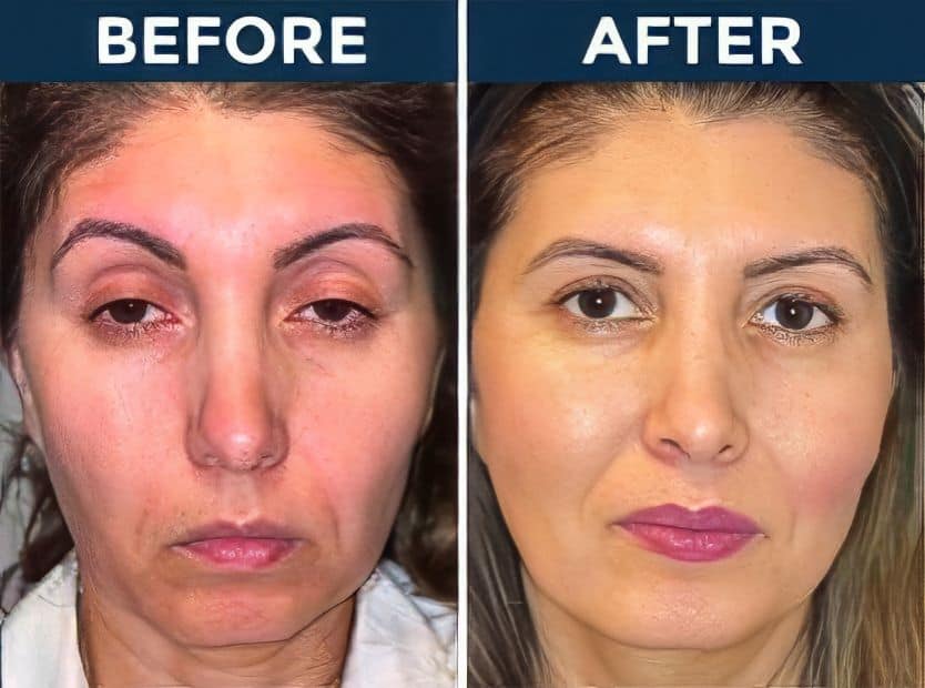 Before and after eyelid surgery results at Assil Gaur Eye Institute.