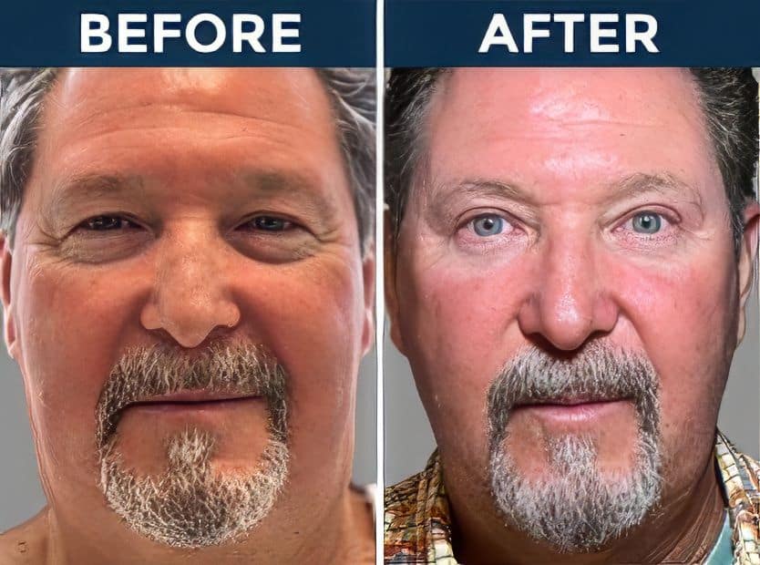 Before and after eyelid surgery results at Assil Gaur Eye Institute.