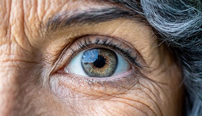 Mcular degeneration, older lady