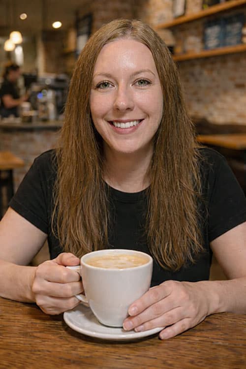Alex at coffee shop.