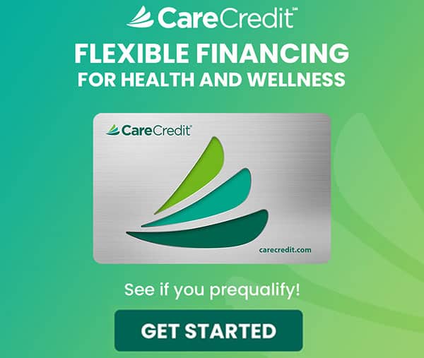 CareCredit logo promoting flexible financing options for eye care services.